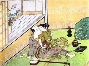 Гейша всегда была в центре сюжета японской эротической живописи.