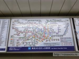 Карта с ценами - Метро в Токио