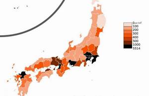 Карта Японии плотность населения - плотность населения карта Японии ...