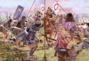 Large-scale samurai battles were common during the era of civil strife.