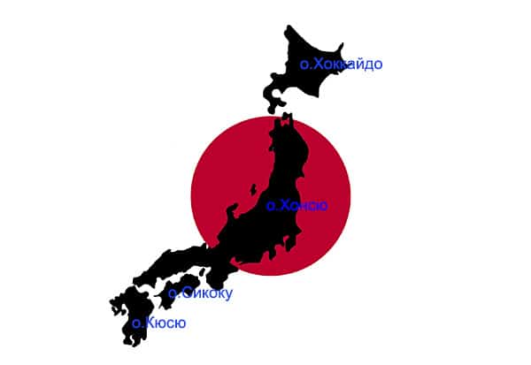 Names of the main islands of Japan