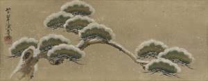 Ogata Kenzan. Snow-covered pine branch 