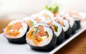 Rolls with salmon