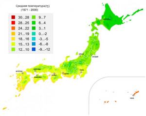Average air temperature in Japan