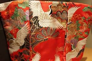 Japanese kimono with stork