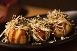 Fried octopus in takoyaki batter in Osaka